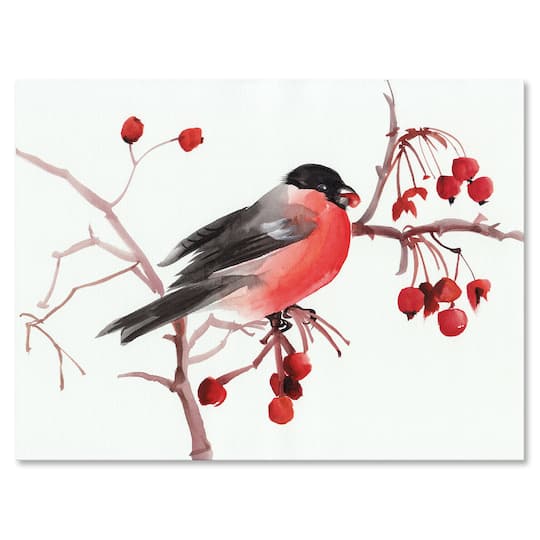 Designart - Bullfinch Bird On A Branch